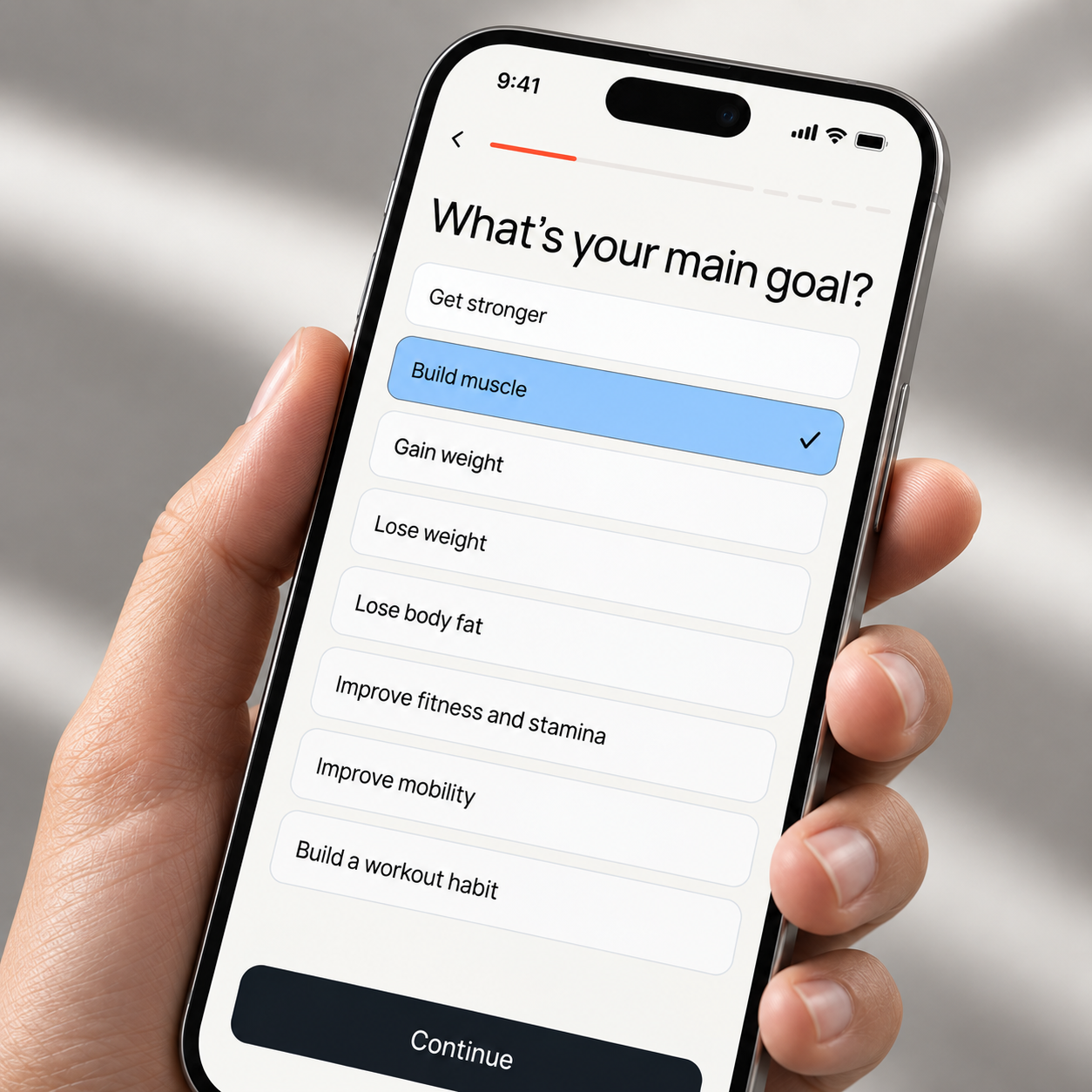 Hand using Moveloop onboarding